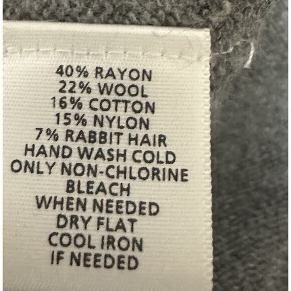 ANNE TAYLOR LOFT Women’s Gray V-Neck Button-Down Sweater Cardigan Wool Blend XS - Picture 6 of 7